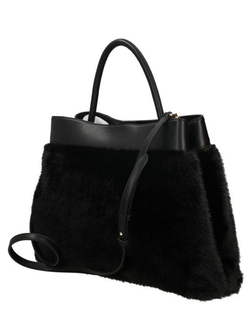 SHOPPER IN FAUX FUR TWIN SET | 252TD840000006 NERO